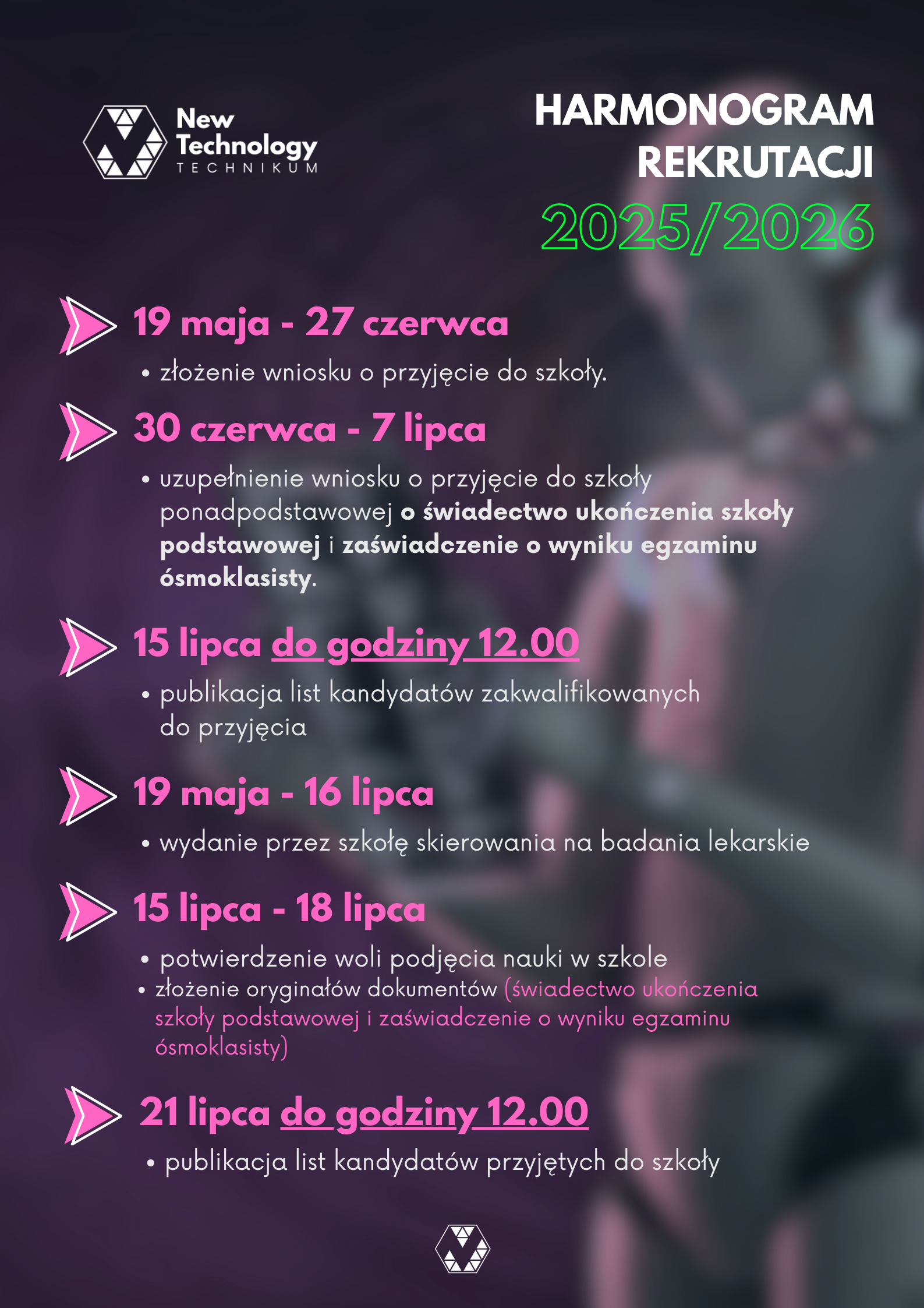 harmonogram rekrutacji technikum